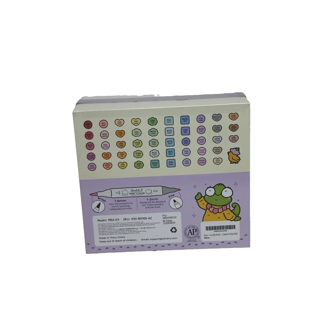 Ohuhu x Coco Wyo Cozy Mood Coloring Kit Honolulu B 48 Colors Alcohol Markers NEW